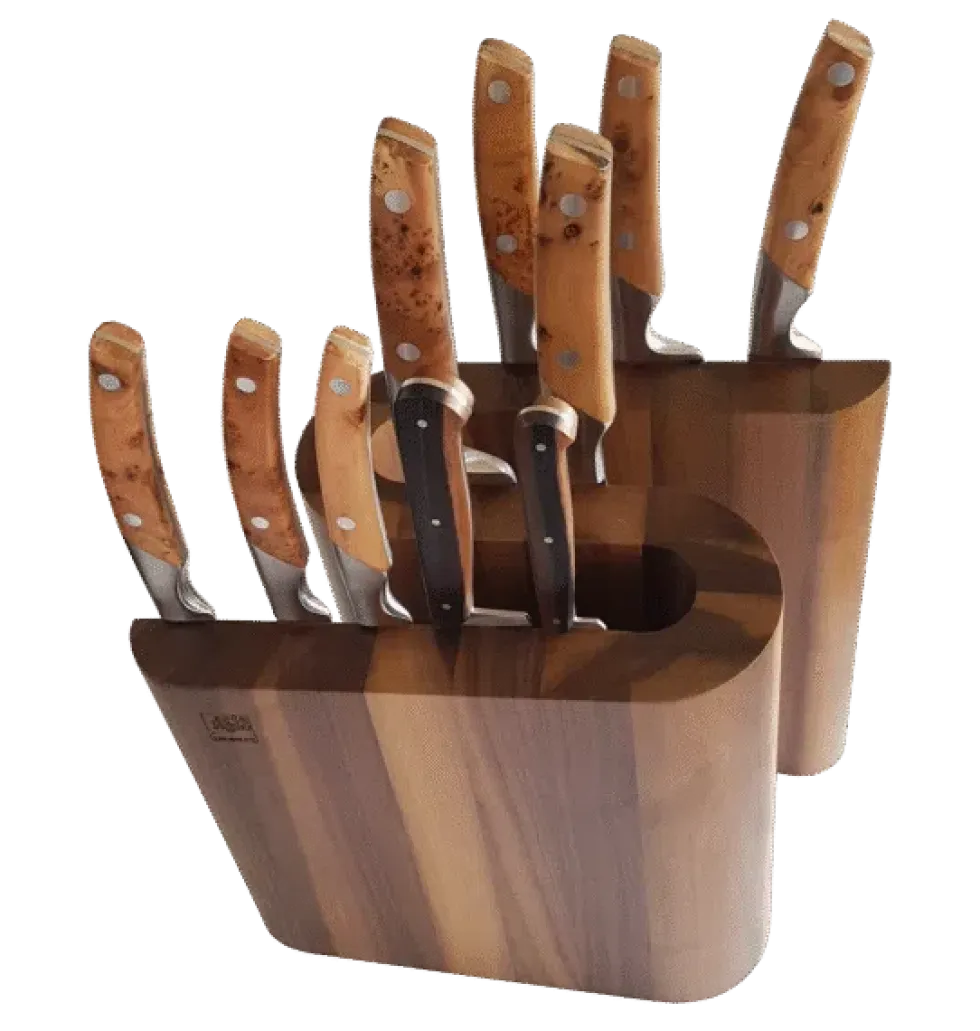 Bloc Aimanté 10 couteaux en bois