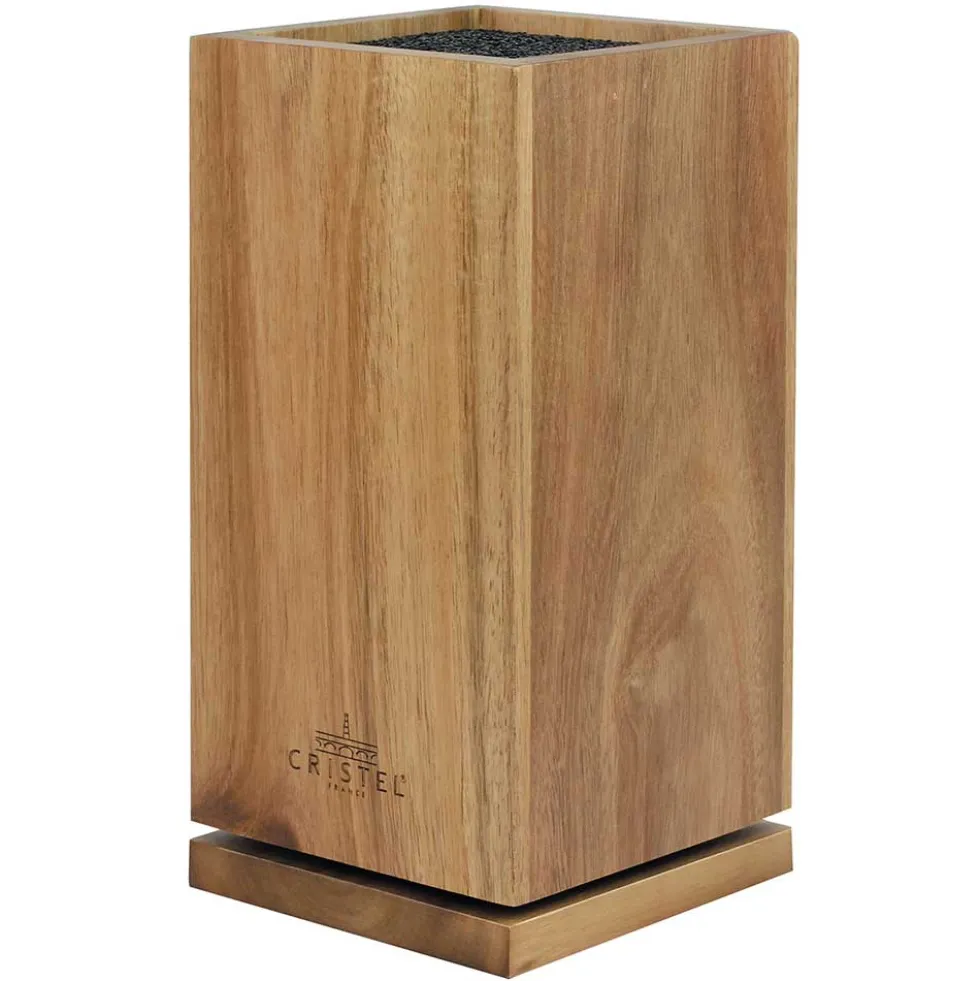 Bloc 7 Couteaux ROTATIF - Acacia massif - CRISTEL