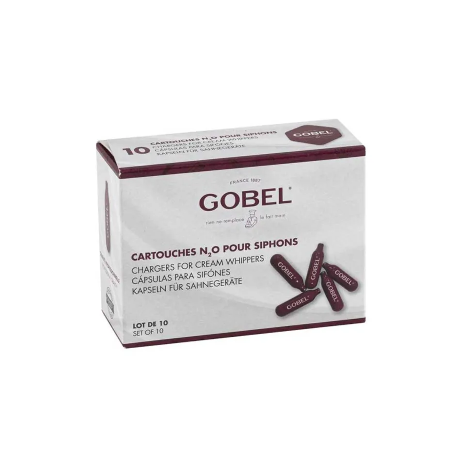 Boite de 10 cartouches pour siphon - GOBEL