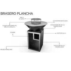Brasero Classique 83 x 90 cm ALU Double Cuve - GRILL CHIC