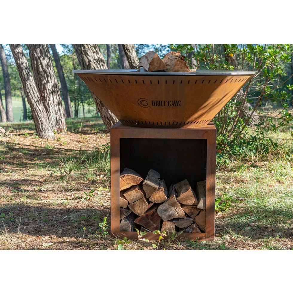 Brasero Classique 103 x 90cm CORTEN Simple Cuve - GRILL CHIC