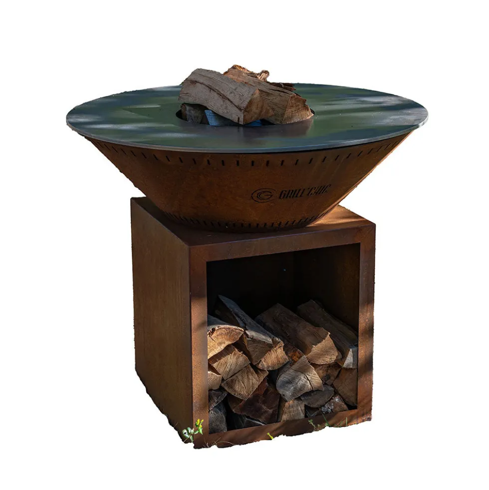 Brasero Classique 103 x 90cm CORTEN Simple Cuve - GRILL CHIC