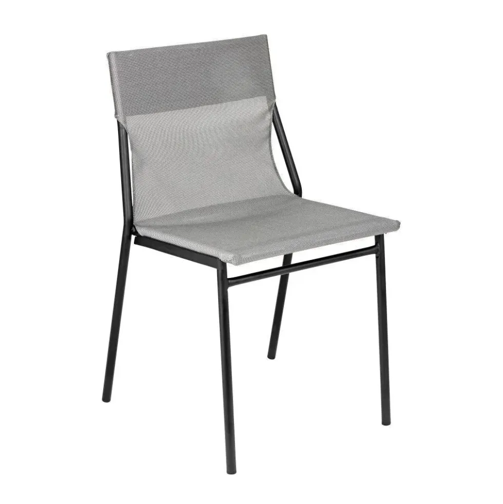 Chaise extérieure professionnelle structure noire Horizon - Toile Batyline Duo - LAFUMA
