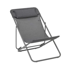 Chaise longue pliante compacte MAXI TRANSAT + toile Batyline DUO - LAFUMA