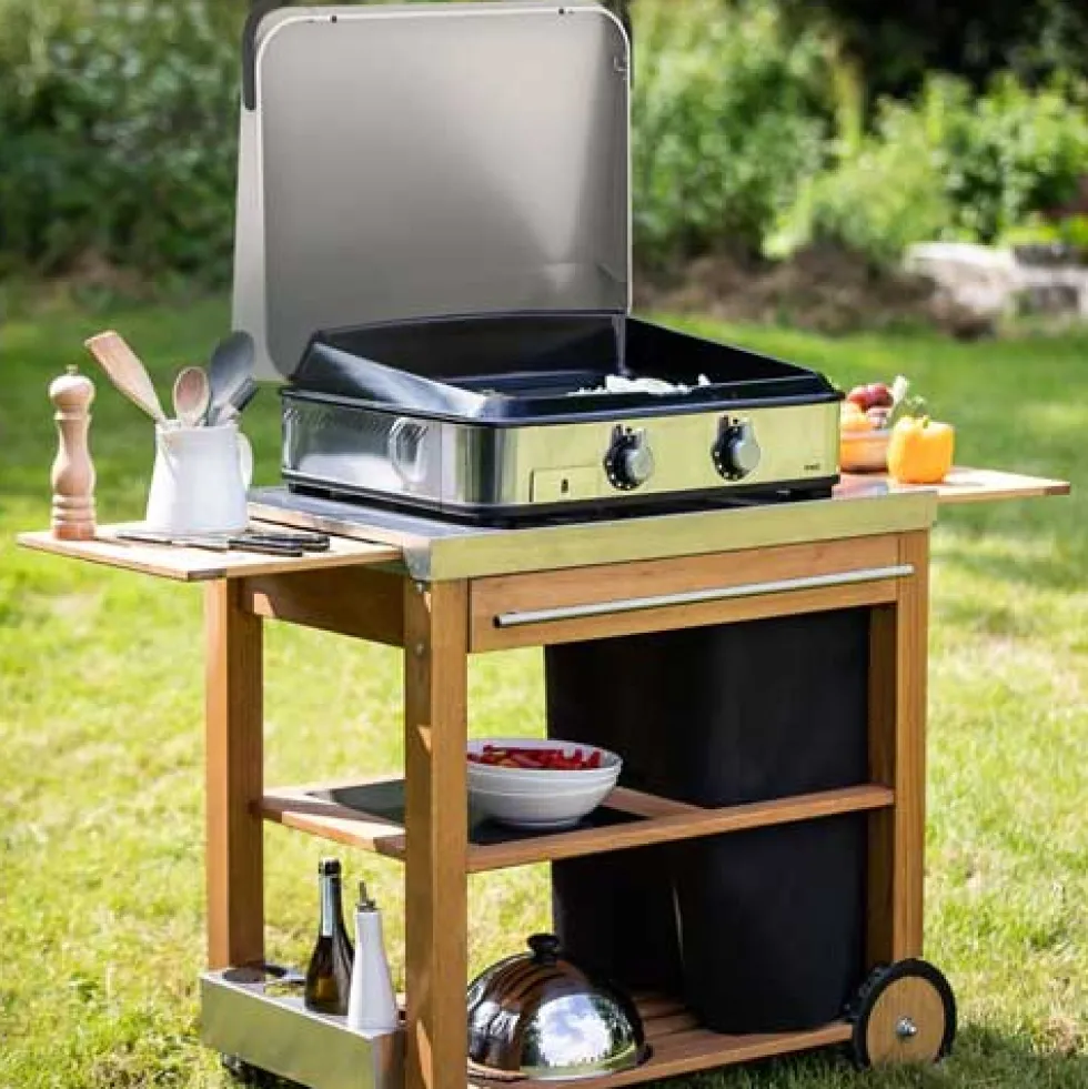 Chariot MOBILOT bois et inox pour plancha - ENO