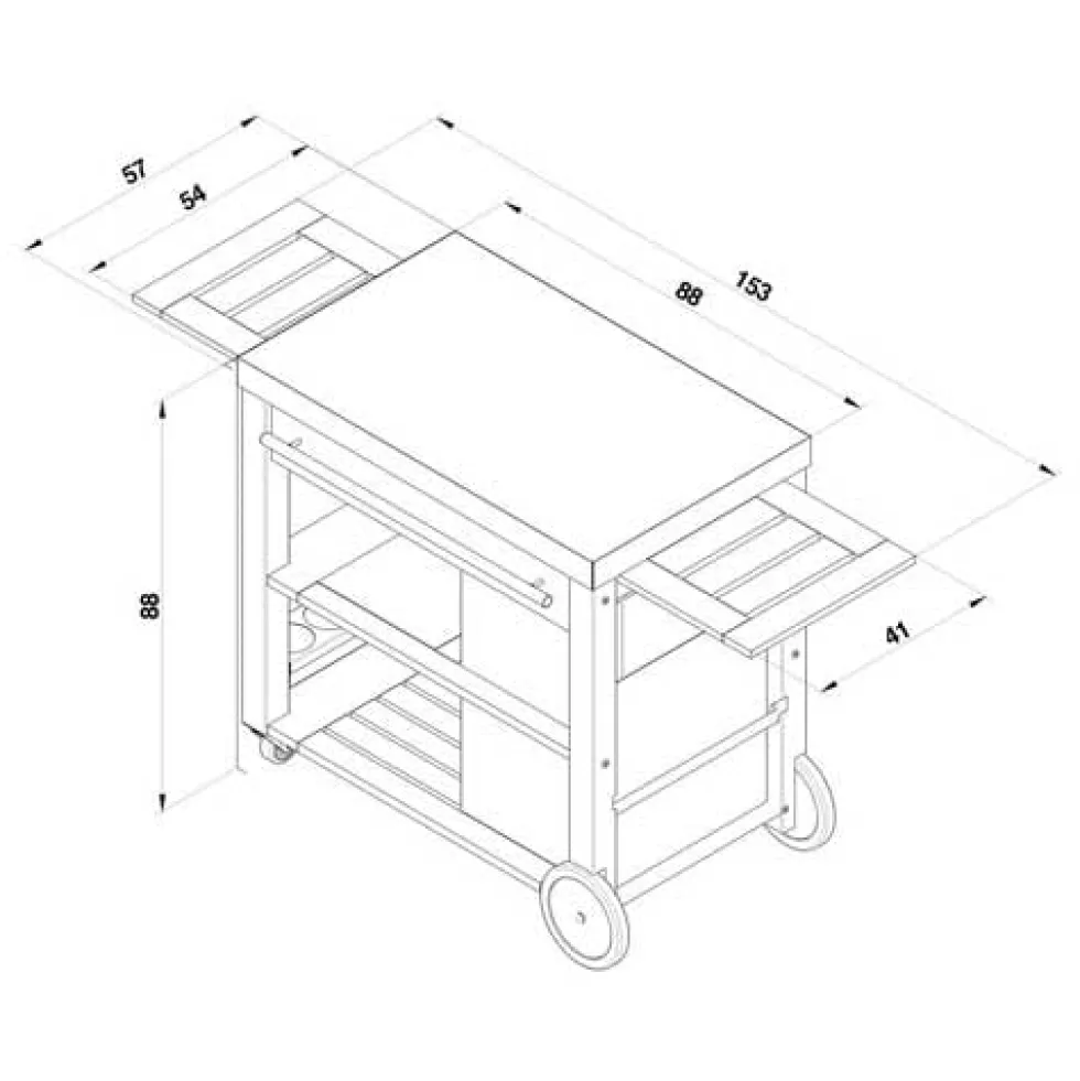 Chariot MOBILOT bois et inox pour plancha - ENO