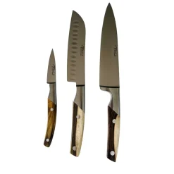 Coffret 3 couteaux de cuisine Le Thiers Pistachier - GOYON-CHAZEAU