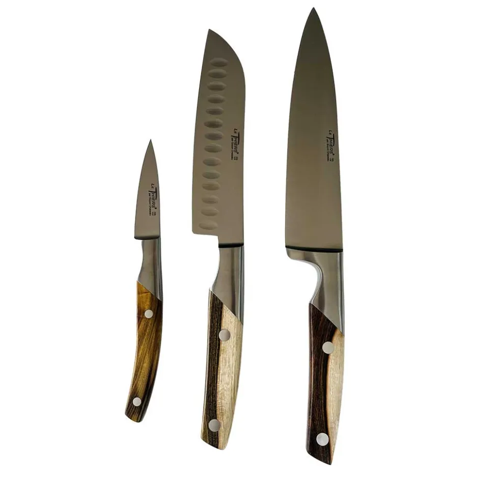 Coffret 3 couteaux de cuisine Le Thiers Pistachier - GOYON-CHAZEAU