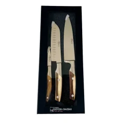 Coffret 3 couteaux de cuisine Le Thiers Pistachier - GOYON-CHAZEAU