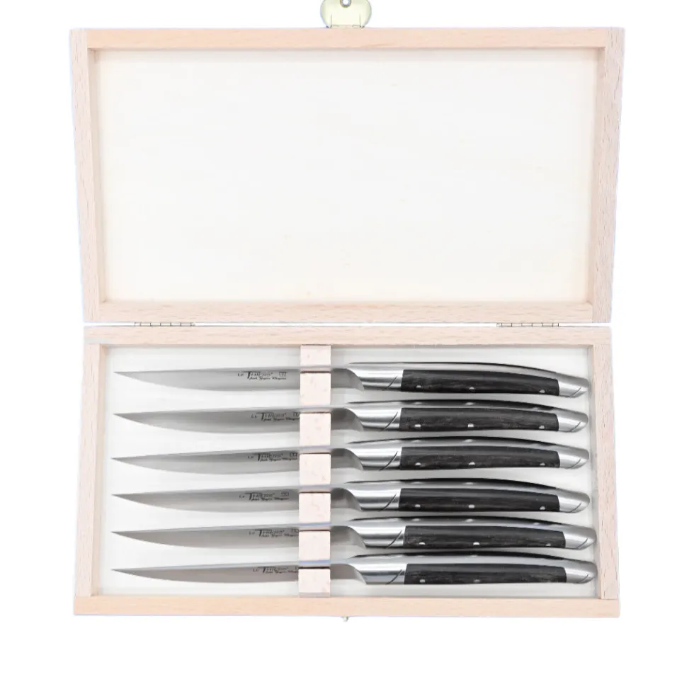 Coffret 6 Couteaux Le Thiers Avantage avec Manche Paperstone Mocha - GOYON-CHAZEAU