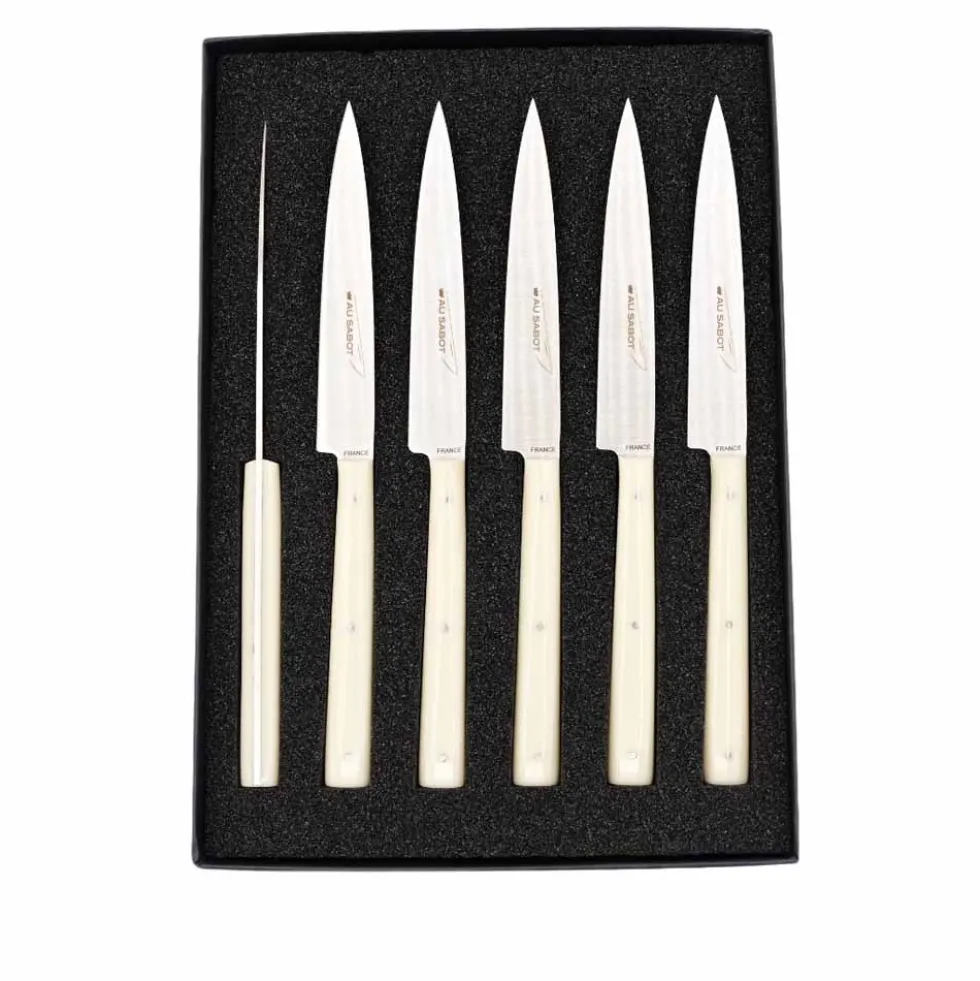 Coffret 6 couteaux Sakura Manche Composite Sable - Au Sabot