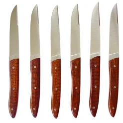Coffret 6 couteaux UBAC bois d'amourette - PERCEVAL
