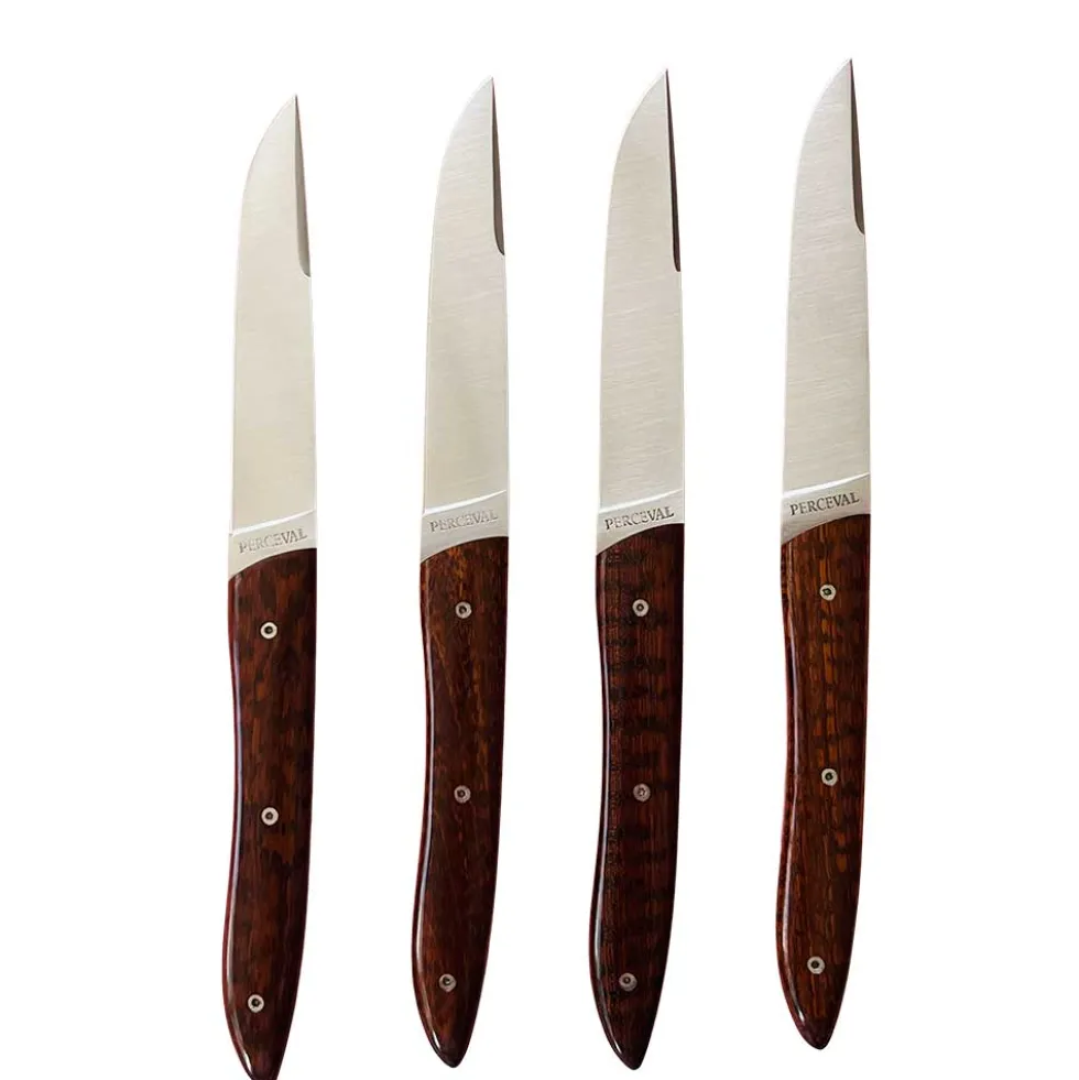 Coffret 4 couteaux UBAC bois d'amourette - PERCEVAL