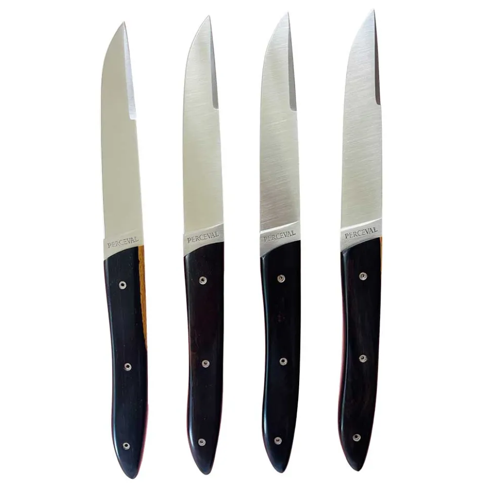 Coffret de 4 Couteaux de table UBAC - ébène de Mozambique - PERCEVAL