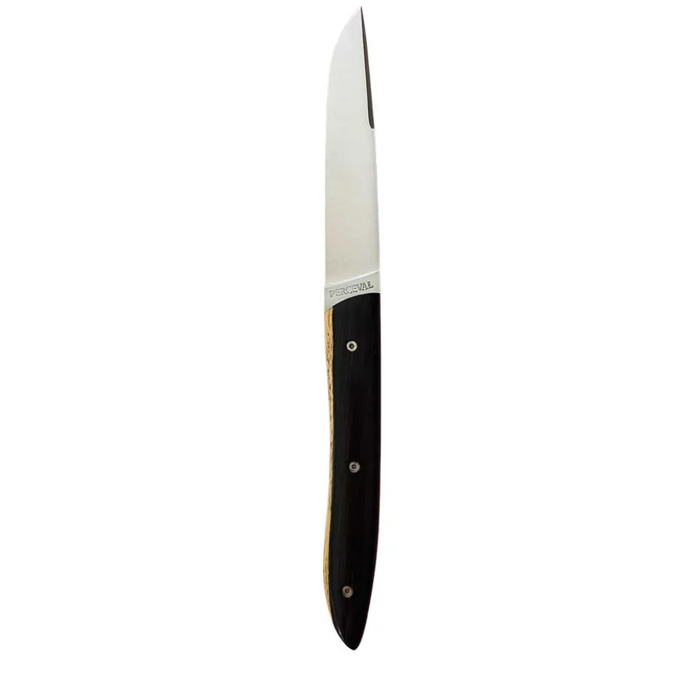 Coffret de 2 Couteaux de table UBAC - bois d'ébène de Mozambique - PERCEVAL