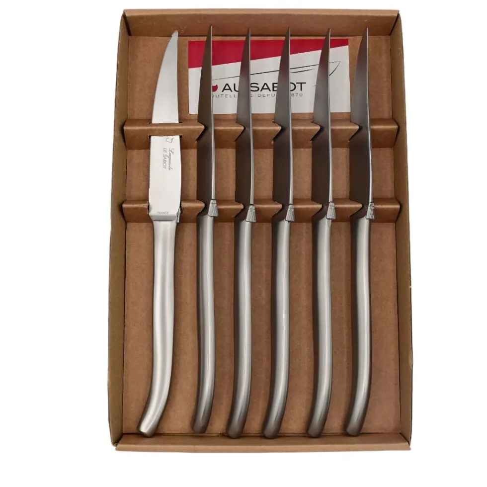 Coffret de 6 couteaux Laguiole Acier mat - Au Sabot
