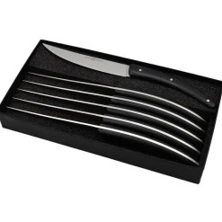 Coffret de 6 couteaux Styl'Ver Plein Manche Paperstone Noir - GOYON-CHAZEAU