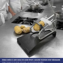 Coupe-Frites Professionnel couteau étamé + poussoir 6 mm - Louis Tellier