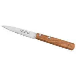 Couteau d'Office Lame crantée ou couteau tomate Manche en Bois - Au Sabot