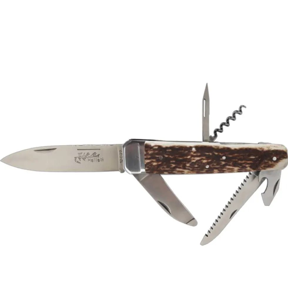 Couteau pliant Hallali Bois de cerf 6 pièces - DOURIS CHASTEL
