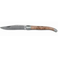 Couteau pliant Laguiole Prestige Lame Damas Manche Peuplier - Au Sabot