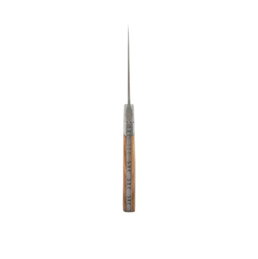 Couteau pliant Le Thiers Pirou 12cm Olivier avec Etui en cuir OFFERT - GOYON-CHAZEAU
