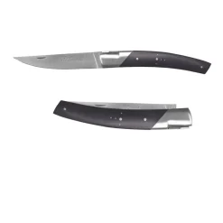Couteau pliant Le Thiers Pirou 12cm Ebène avec Etui en cuir OFFERT - GOYON-CHAZEAU