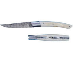 Couteau pliant Le Thiers Prestige Lame Damas Manche Phacochère - Au Sabot