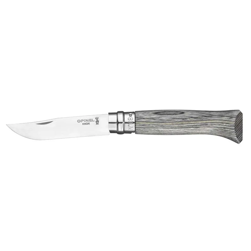 Couteau pliant n°8 Bouleau Lamelle Gris - OPINEL