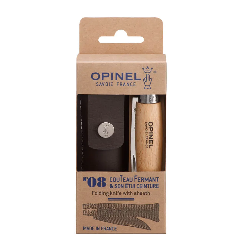 Couteau pliant n°8 Inox avec étui - OPINEL