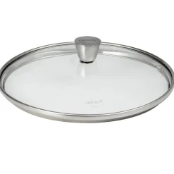 Couvercle en verre bombé bouton inox - CRISTEL