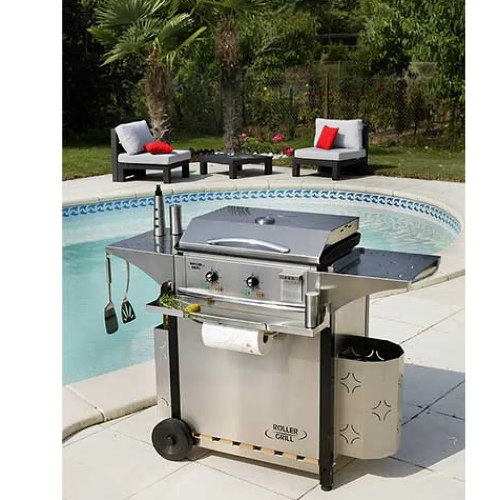 Couvercle inox à charnière pour plancha 600 – ROLLER GRILL