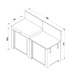 Cuisine Essential 2 Modules Gris Cargo - ENO