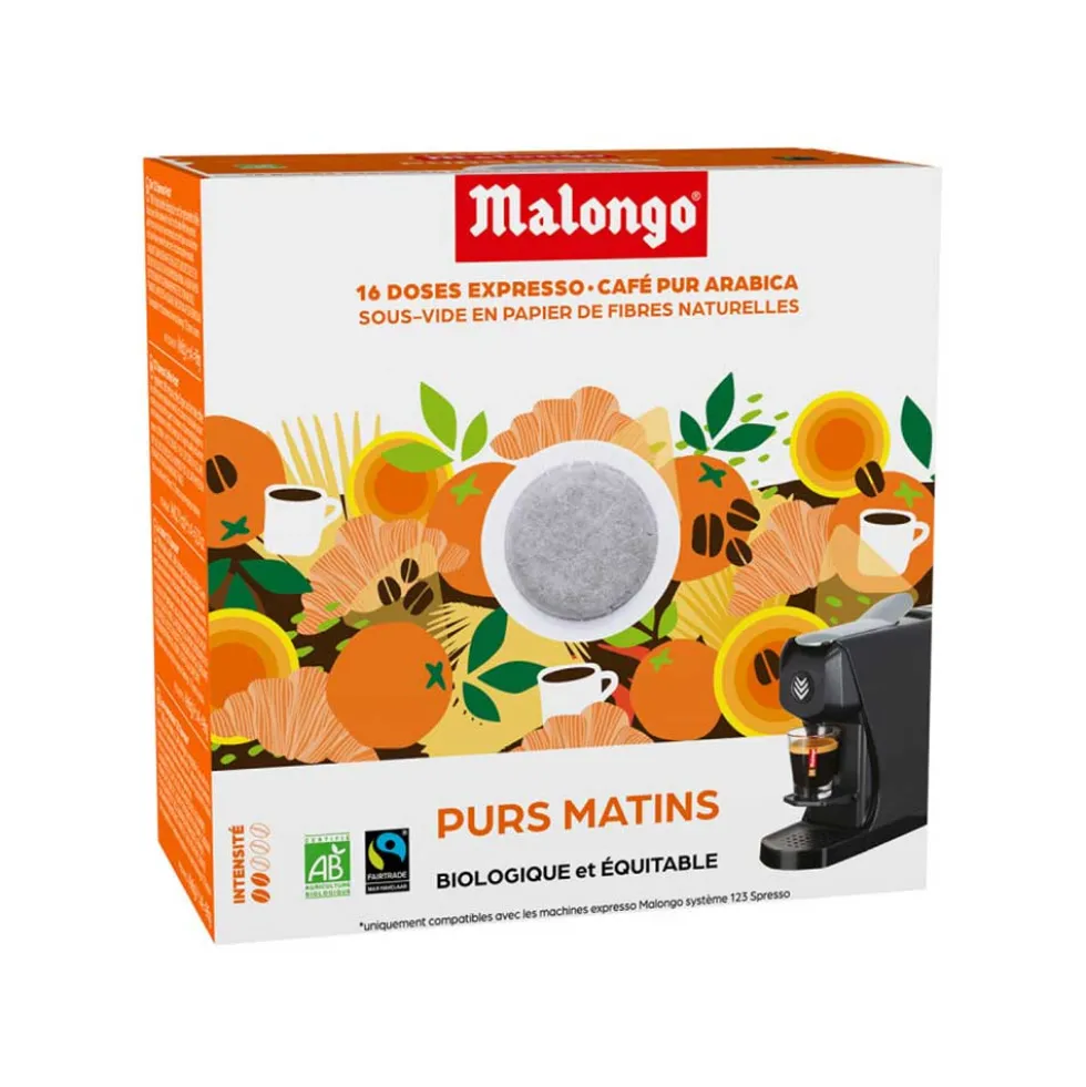 Dosettes de café Bio Purs Matins - Machine EOH - MALONGO