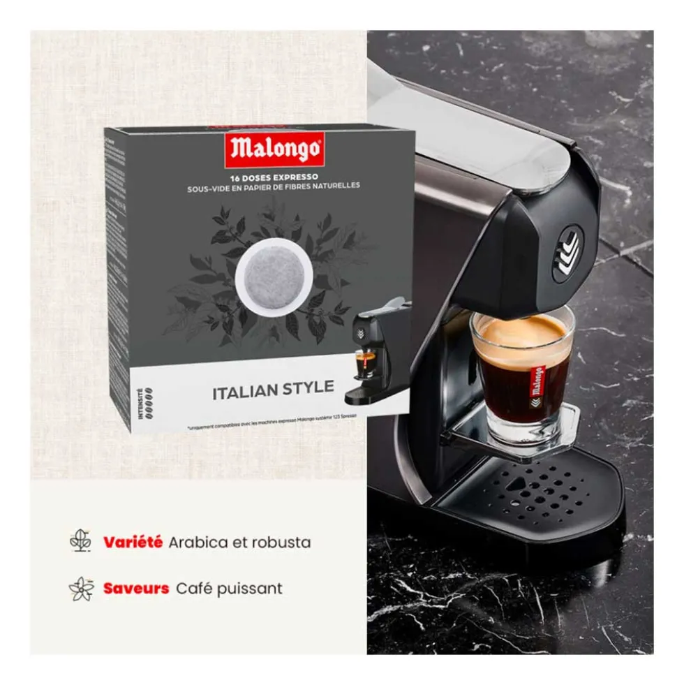 Dosettes de café Italian Style - Machine EOH - MALONGO