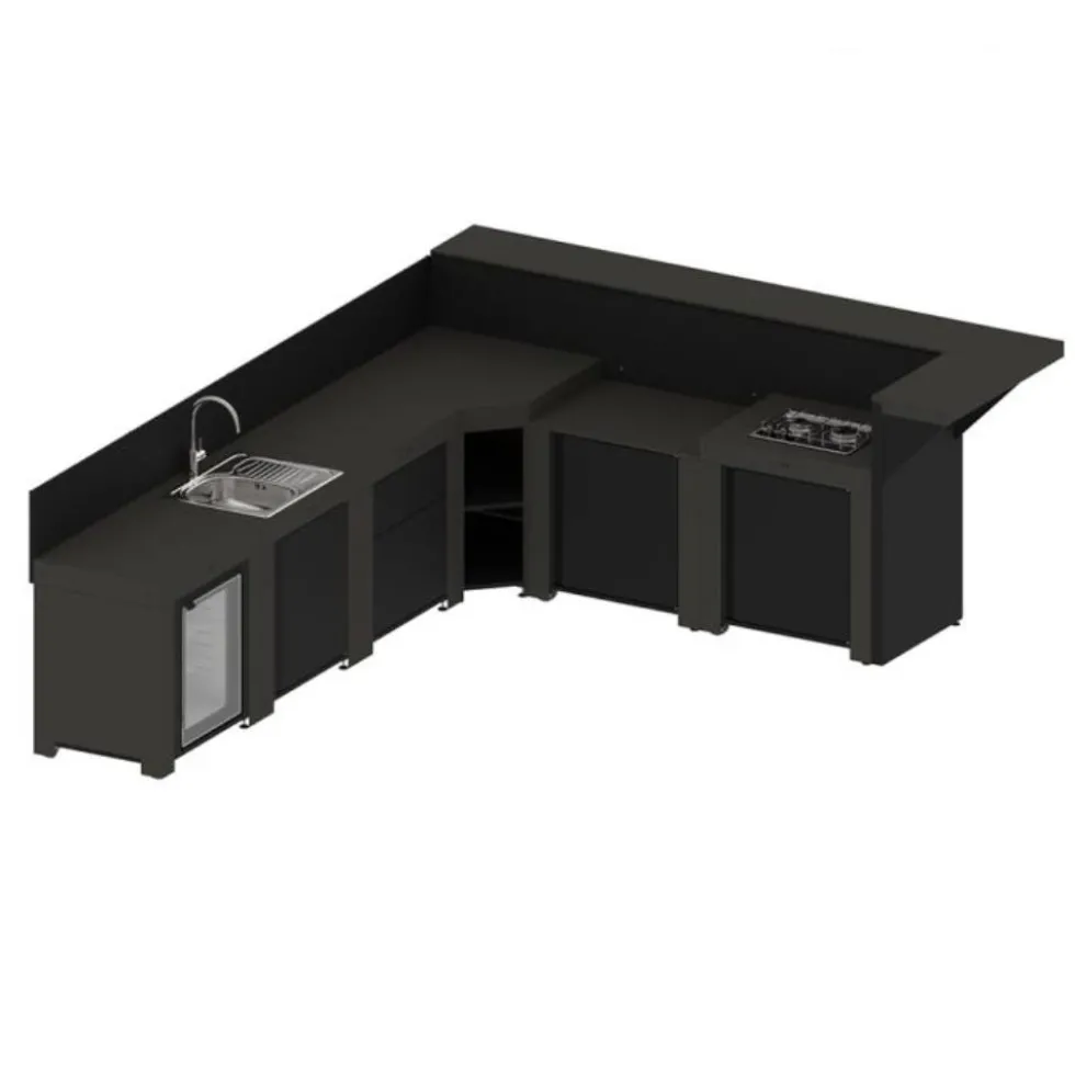 Ensemble Cuisine Extérieure Deluxe 6 Modules Gris Cargo - ENO