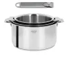 Ensemble de 3 Casseroles inox Casteline avec 1 poignée Zenith INCLUSE - CRISTEL