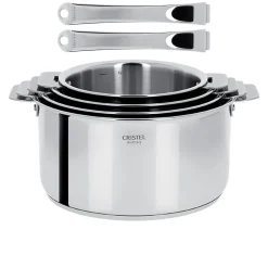 Ensemble de 4 Casseroles inox Casteline avec 2 poignées INCLUSES - CRISTEL