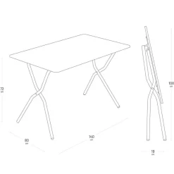 Grande Table de jardin pliante 140x80x72cm - LAFUMA