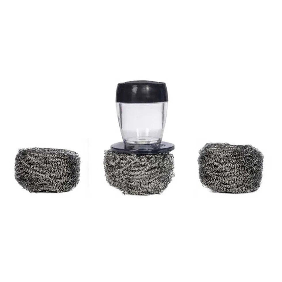 Kit support et 3 boules inox pour nettoyage de plancha - ENO