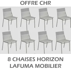 Lot 8 chaises Horizon Batyline Structure Titane - LAFUMA