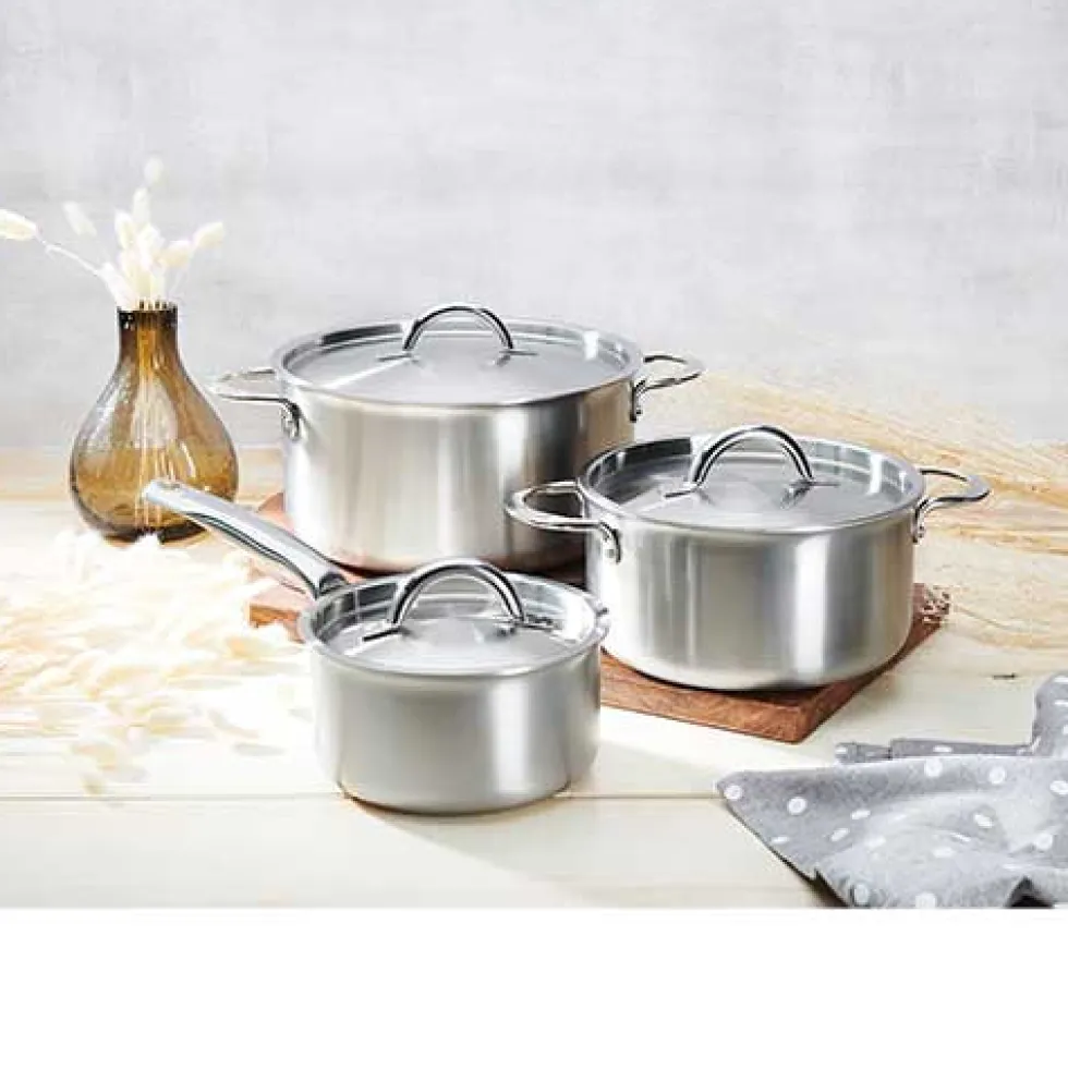 Lot 3 Couvercles Inox Brossé - DE BUYER