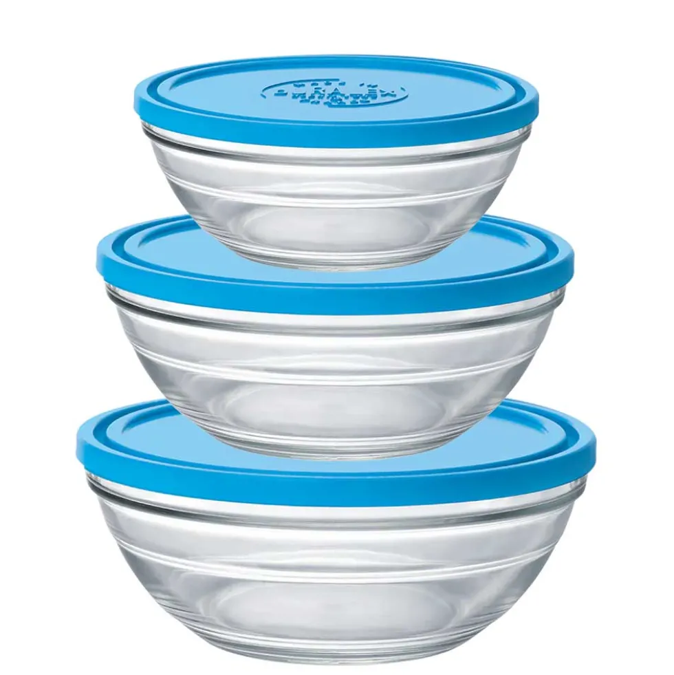 Lot de 3 boites conservation verre rondes Freshbox - DURALEX