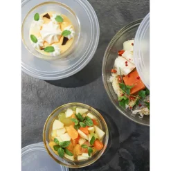 Lot de 3 boites conservation verre rondes Freshbox - DURALEX