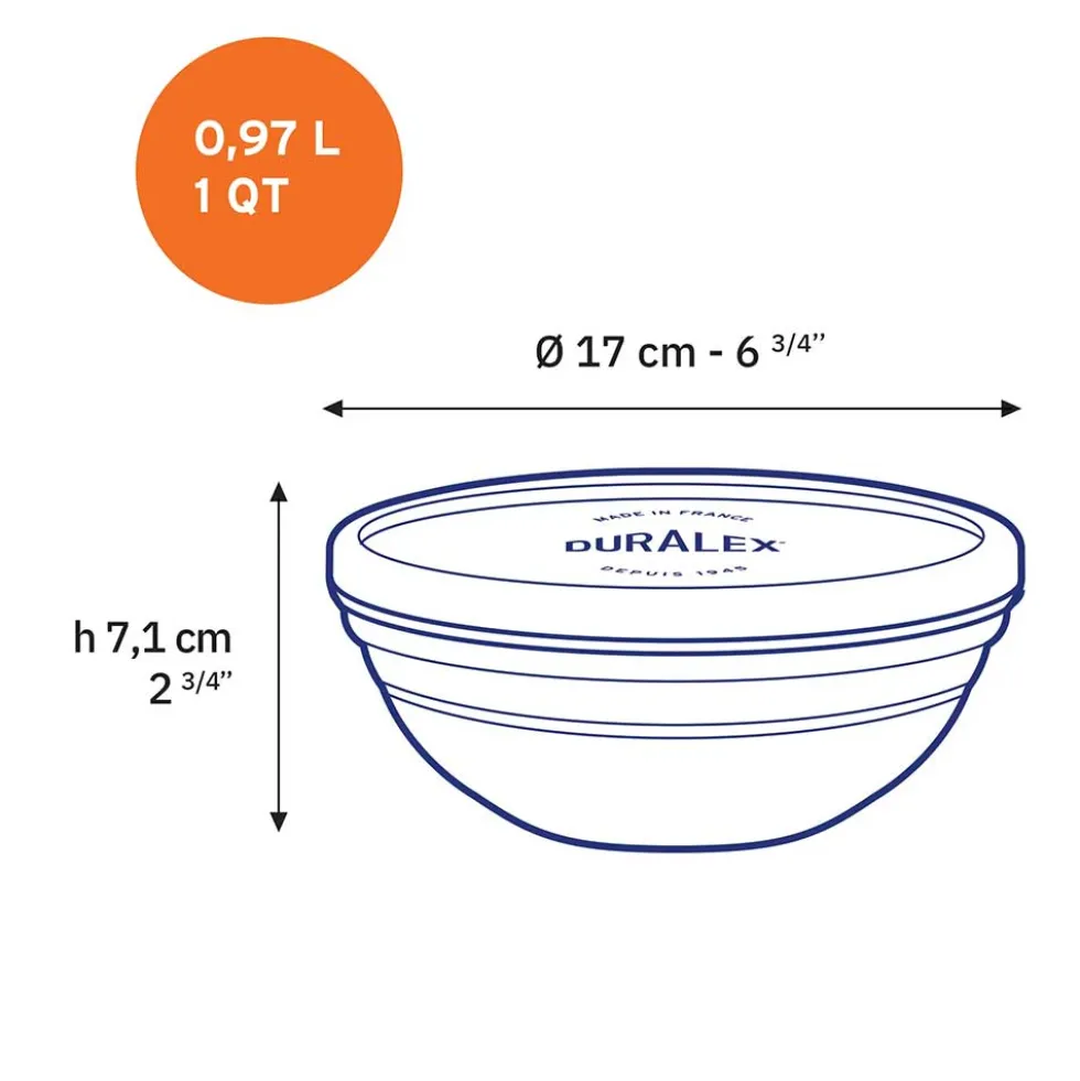 Lot de 3 boites conservation verre rondes Freshbox - DURALEX
