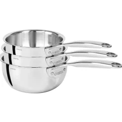 Lot de 3 Casseroles CASTEL'PRO Inox - CRISTEL