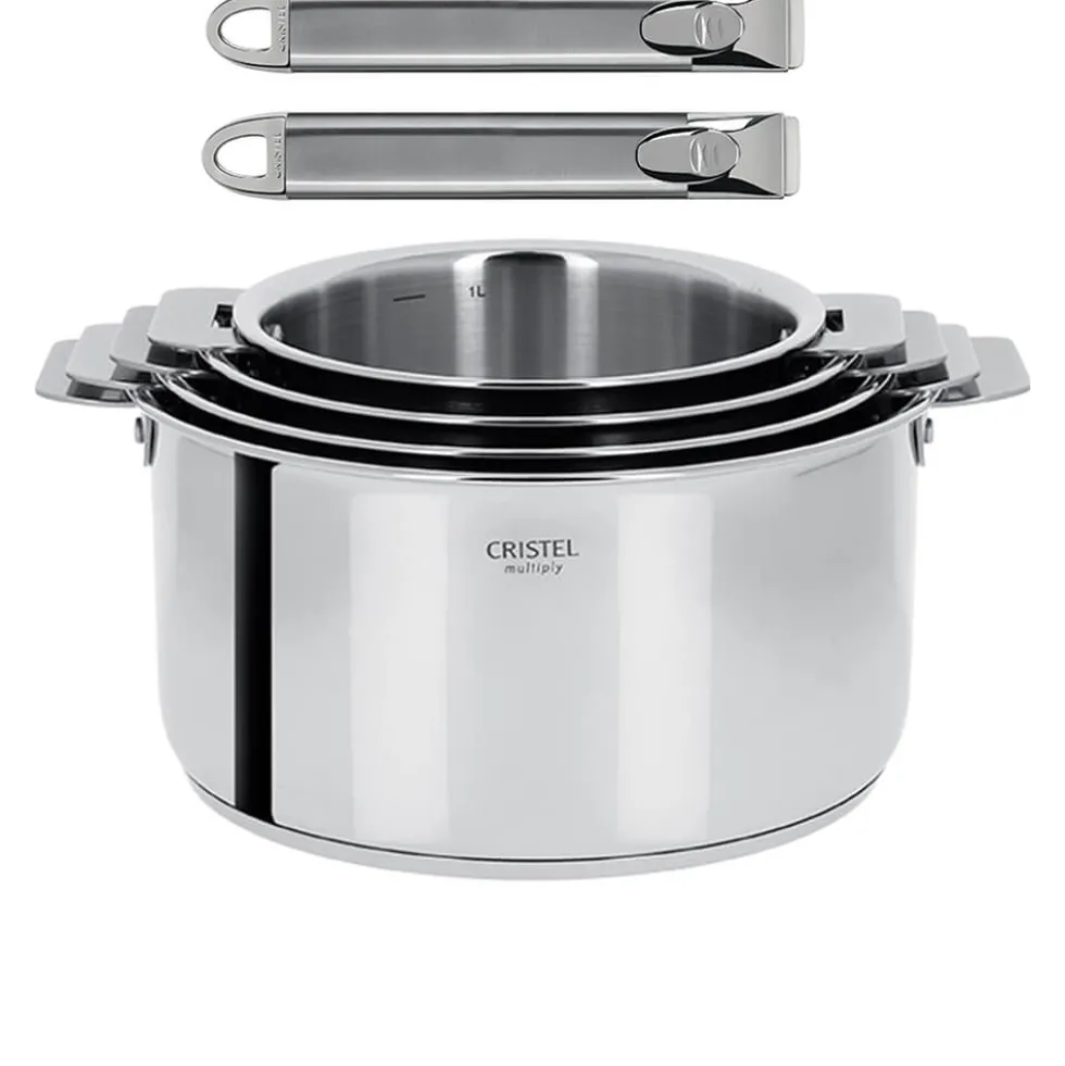 Lot de 4 Casseroles inox Casteline avec 2 poignées Zenith INCLUSES - CRISTEL