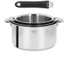 Lot de 3 Casseroles inox Casteline avec 1 poignée Mutine Noir INCLUSE - CRISTEL