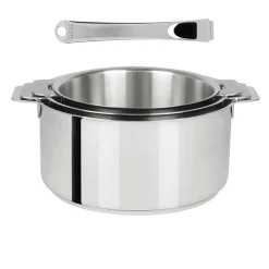Lot de 3 Casseroles Inox Mutine avec 1 poignée Casteline INCLUSE - CRISTEL
