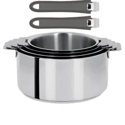 Lot de 4 Casseroles Mutine poignée amovible avec 2 poignées Mutine INCLUSES - CRISTEL